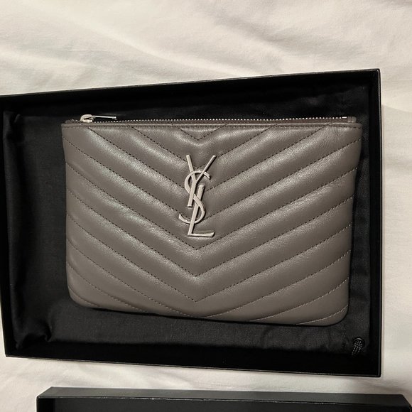 YSL Quilted Leather Zip Pouch NWT - Picture 1 of 8